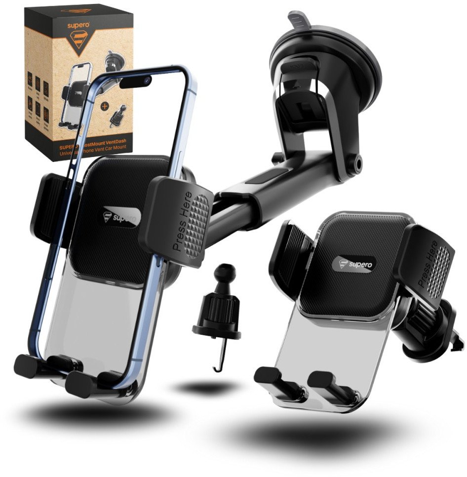 Uchwyt samochodowy Supero na szybę i kratkę, czarny 1