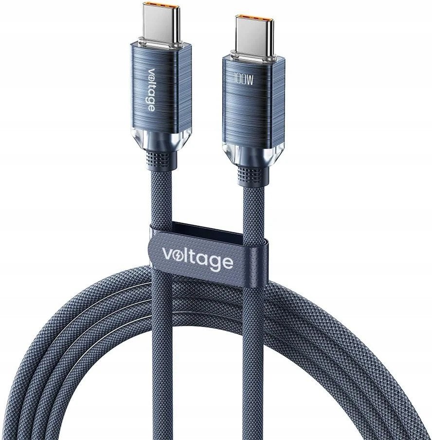 Kabel USB voltage USB-C - USB-C 1 m Niebieski (VEKC100CC100BE) 1