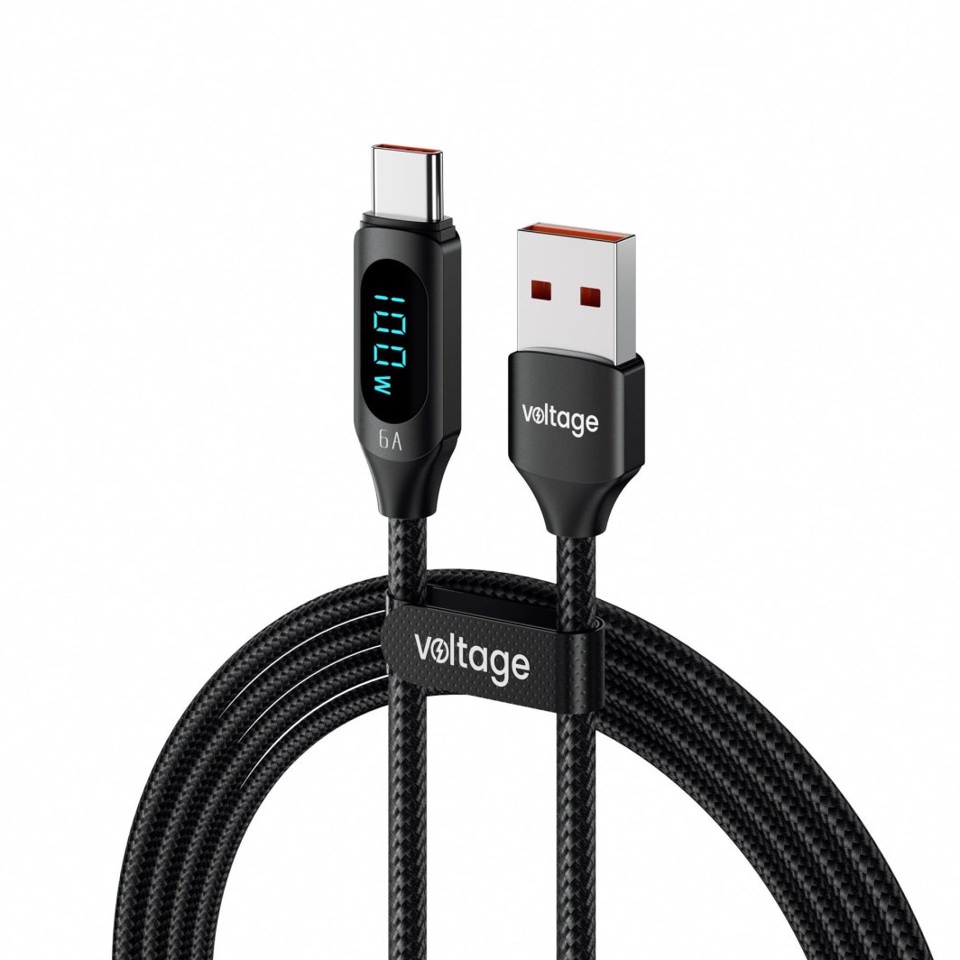 Kabel USB voltage USB-A - USB-C 1 m Czarny (VEKD66AC100BK) 1