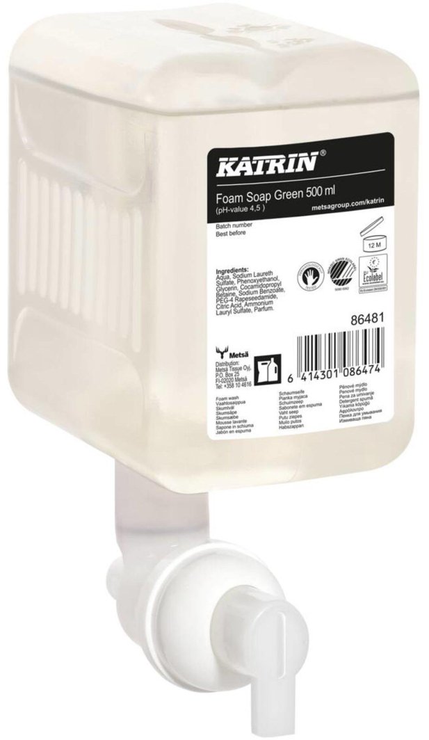 Katrin Foam Soap Green  Pianka do mycia rąk o zapachu świeżej brzozy - 500 ml