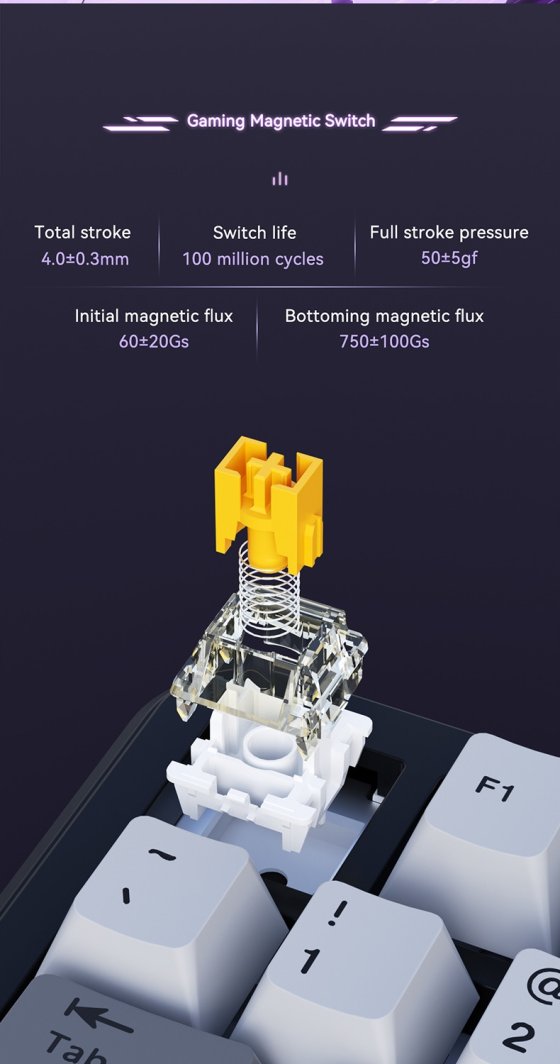 Ajazz Klawiatura gamingowa mechaniczna AK820 MAX Magnetic switches
