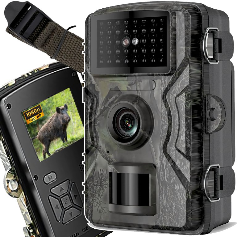 KAMERA LEŚNA FOTOPUŁAPKA MYŚLIWSKA WODOODPORNA IP66 IR 1080p LCD 2" 16 MPX 1