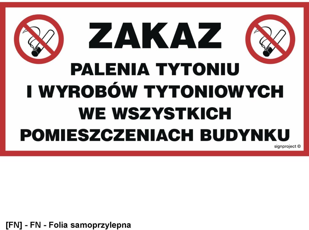 NC109 -  Zakaz palenia we wszystkich pomieszczeniach 800x400