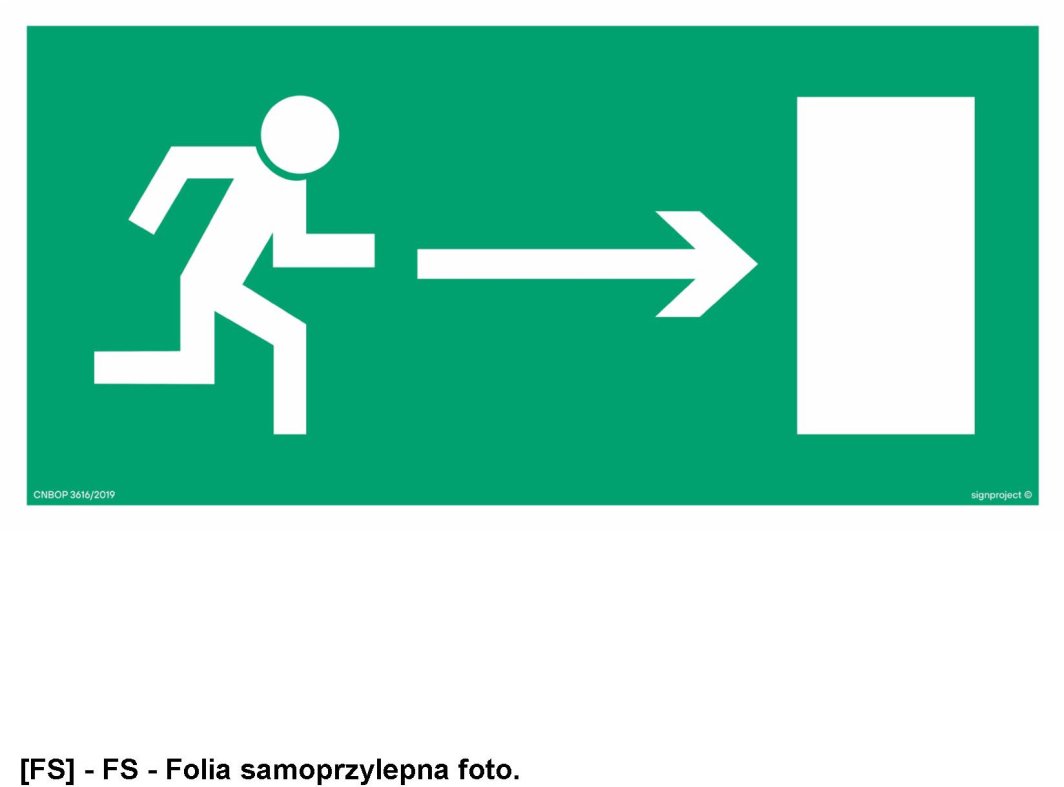 AA002 -  Kierunek do wyjścia drogi ewakuacyjnej w prawo 800x400