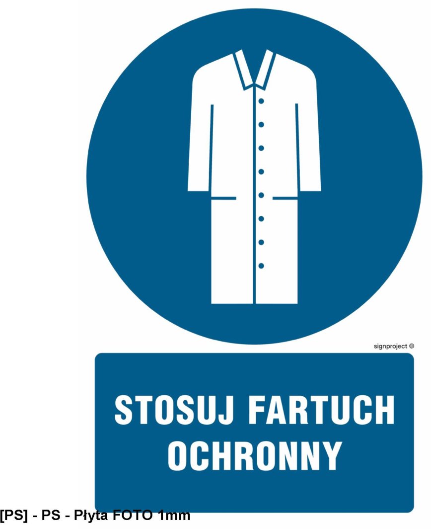 GL028 -  Stosuj fartuch ochronny 350x525