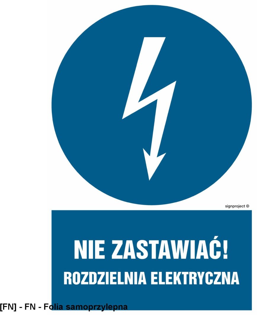 HE021 -  Nie zastawiać rozdzielnia elektryczna 500x750