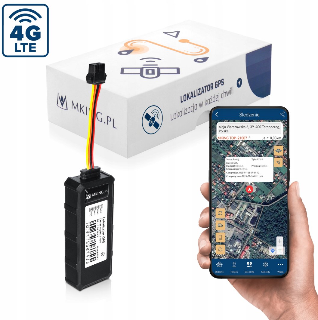 Lokalizator GPS Mking MK3 2G+4G ŚLEDZENIE POJAZDU ŁODZI ODCIĘCIE 1