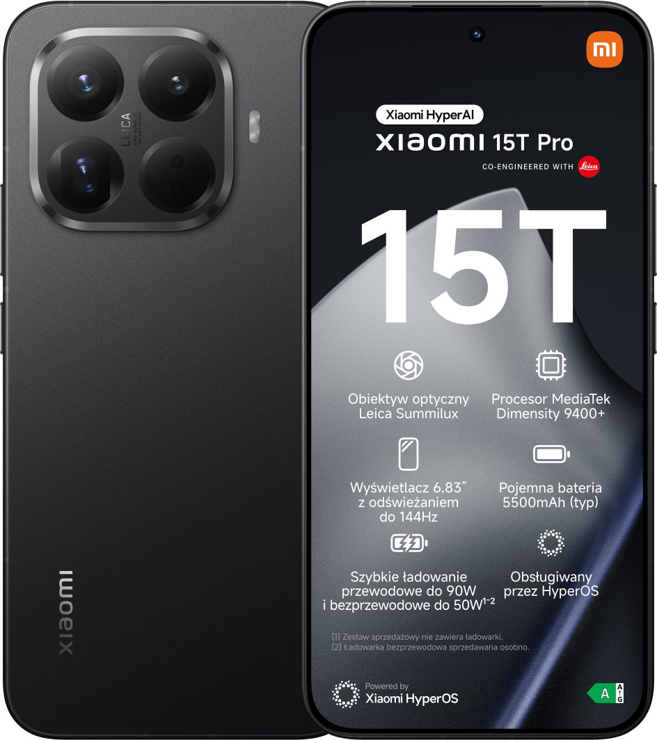 Smartfon Xiaomi 15T Pro 5G 12/512GB Czarny  (68022) 1