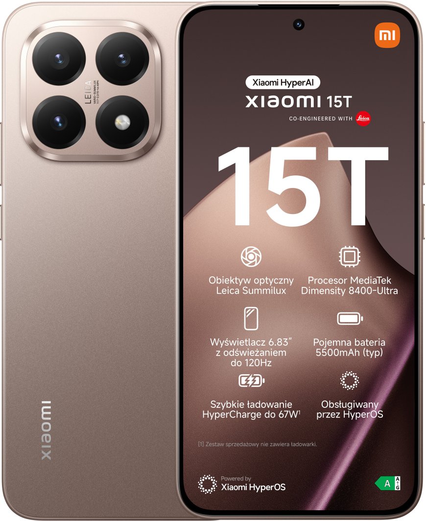 Smartfon Xiaomi 15T 5G 12/512GB Złoty  (68169) 1
