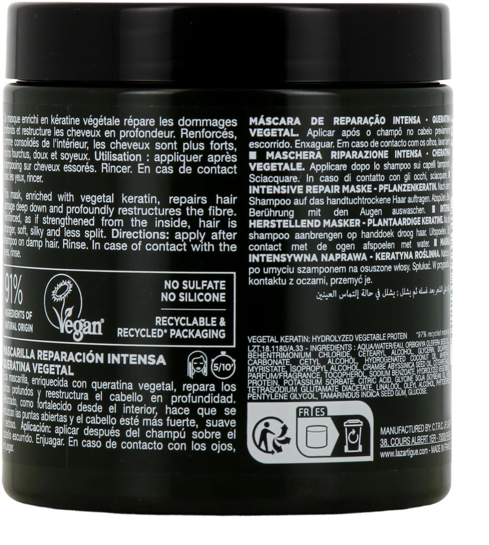 Lazartigue, Repair, Vegan, Hair Treatment Cream Mask, For Repairing, 250 ml Unisex 1