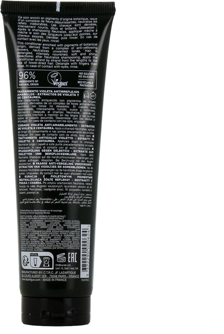 Lazartigue, Neutralize, Hair Conditioner, For Neutralisation Of Yellow Tones, 150 ml For Women 1