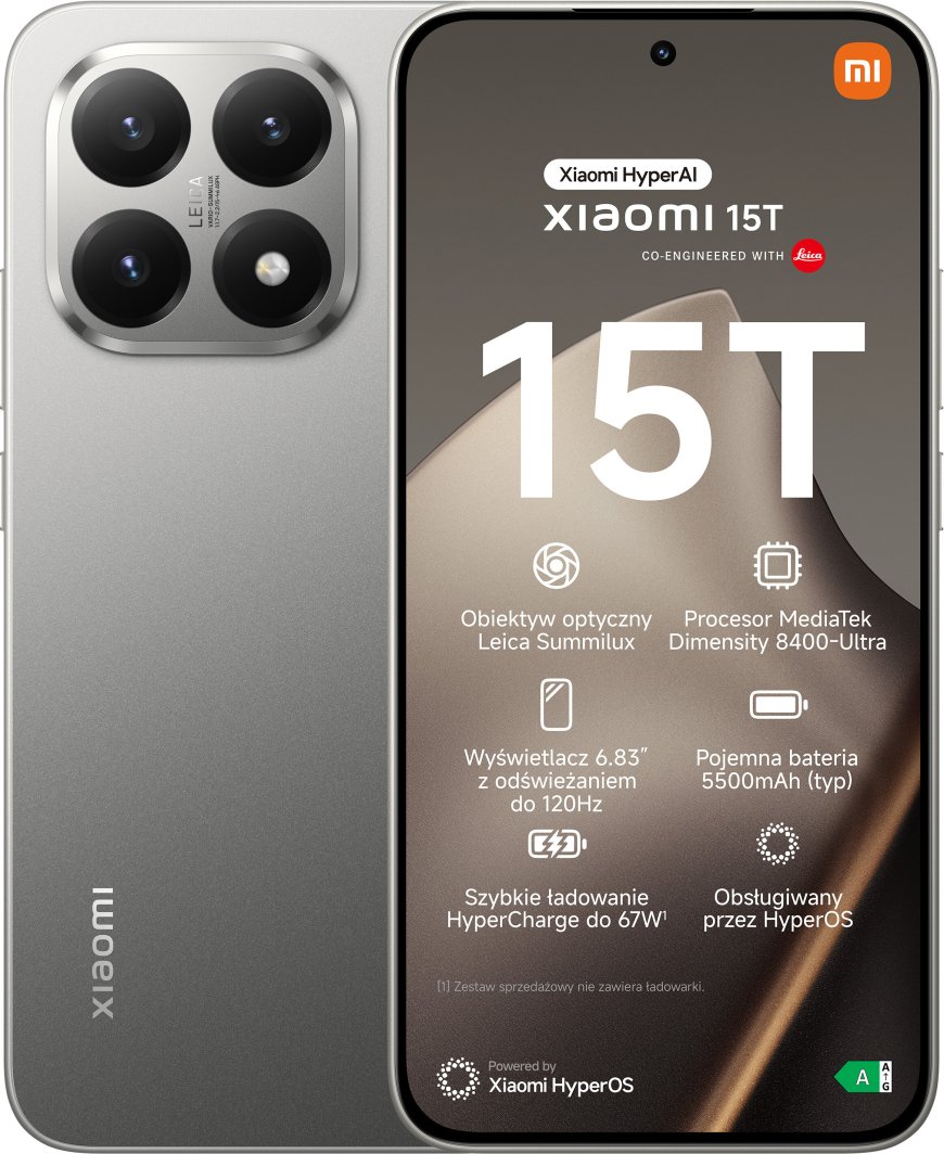 Smartfon Xiaomi 15T 5G 12/256GB Czarny  (MZB0KY9EU) 1