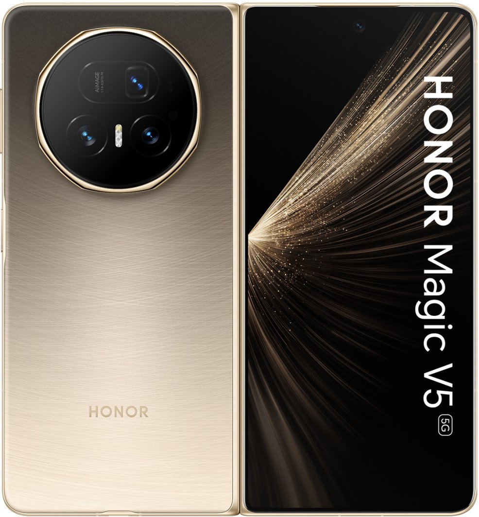 HONOR Magic V5 5G (MBH-N49) AI Handy, Sim Free, 512GB Speicher 16GB RAM, Dual SIM, Android 15, Klappbildschirm Smartphone - Dawn Gold (5109BUHJ) 1
