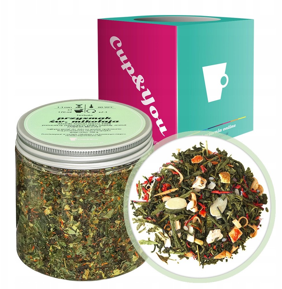 Herbata zielona PRZYSMAK ŚW MIKOŁAJA pomarańcza jabłka migdały 100G - sypana liściasta herbata PREMIUM Cup&You 1