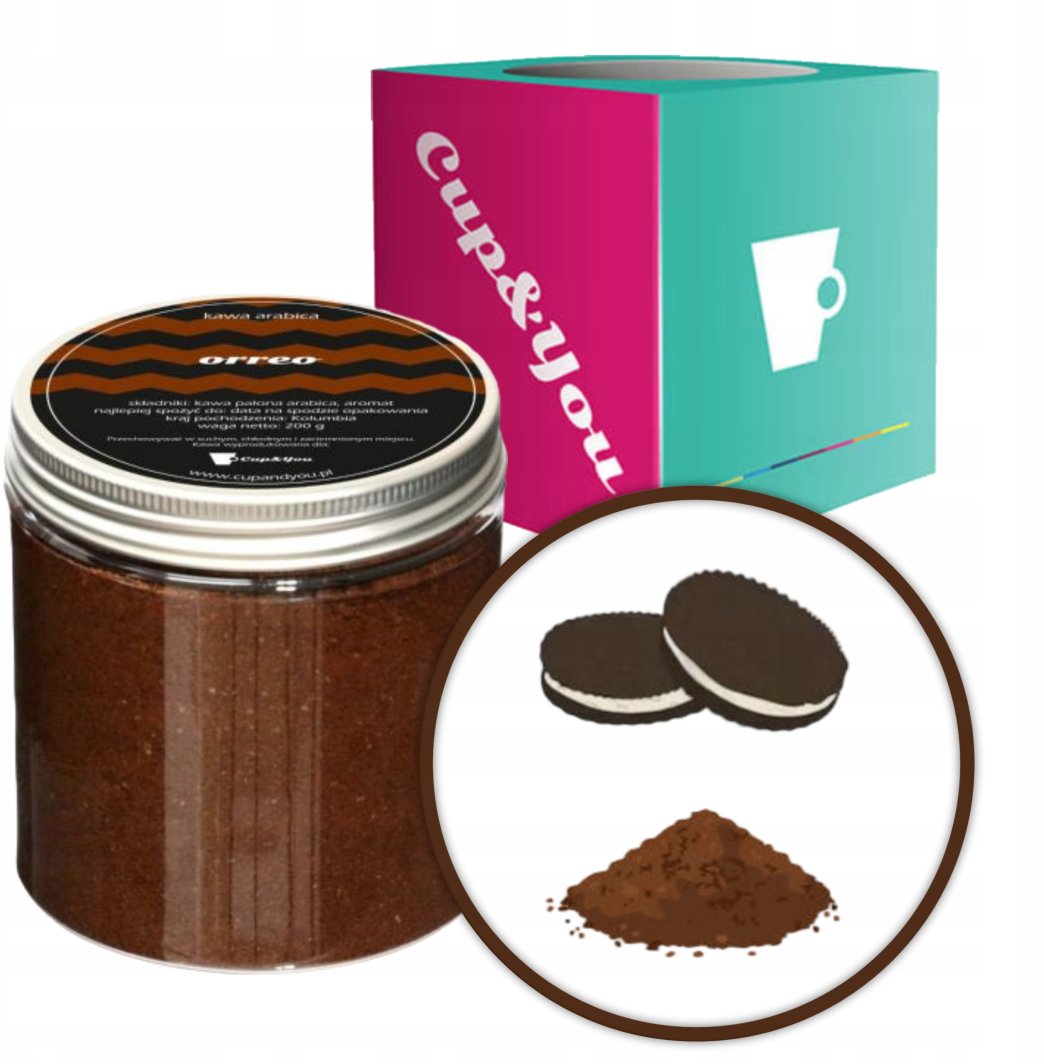 Najlepsza kawa aromatyzowana o smaku Orreo mielona ARABICA PREMIUM 200g na prezent upominek dla kobiety mężczyzny faceta mamy taty żony męża 1