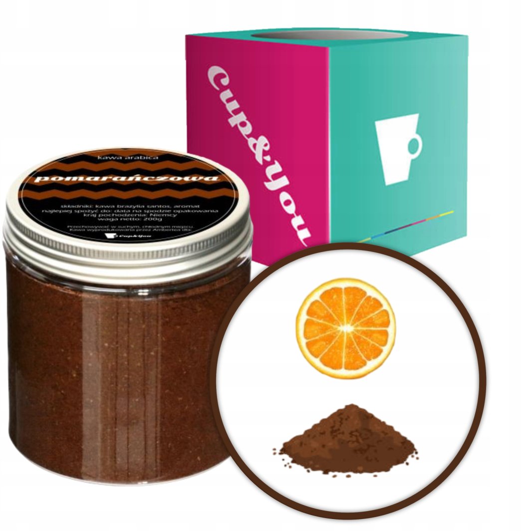 Kawa aromatyzowana POMARAŃCZOWA mielona deserowa ARABICA 200g PREMIUM na prezent upominek dla kobiety mężczyzny faceta mamy taty żony męża 1