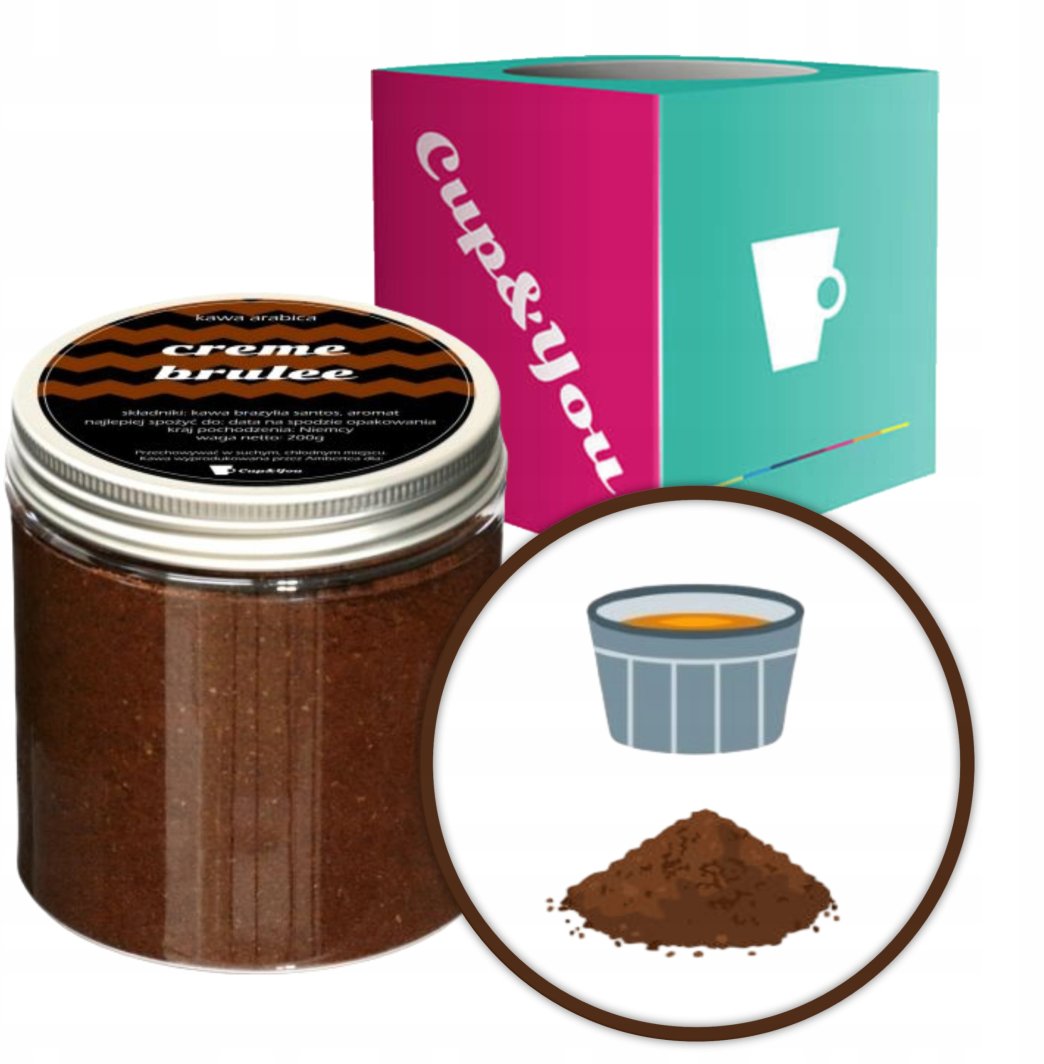 Kawa aromatyzowana smakowa CREMEE BRULEE mielona ARABICA PREMIUM 200g na prezent upominek dla kobiety mężczyzny faceta mamy taty żony męża 1
