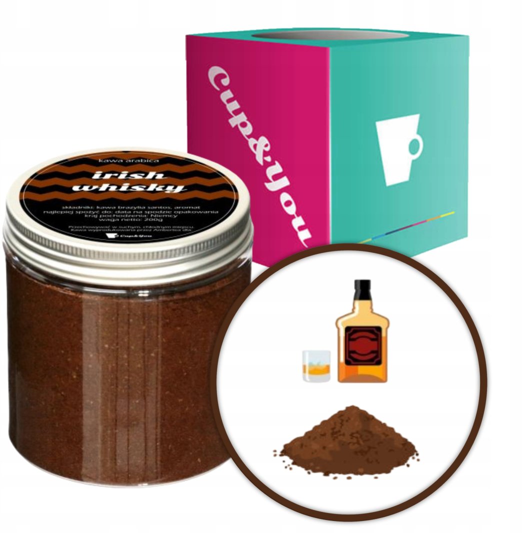 Kawa aromatyzowana o smaku IRISH WHISKY mielona ARABICA 200g PREMIUM na prezent upominek dla kobiety mężczyzny faceta mamy taty żony męża 1
