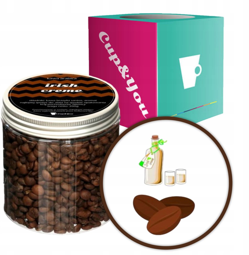 Kawa aromatyzowana ziarnista o smaku IRISH CREME ARABICA PREMIUM 200g na prezent upominek dla kobiety mężczyzny faceta mamy taty żony męża 1