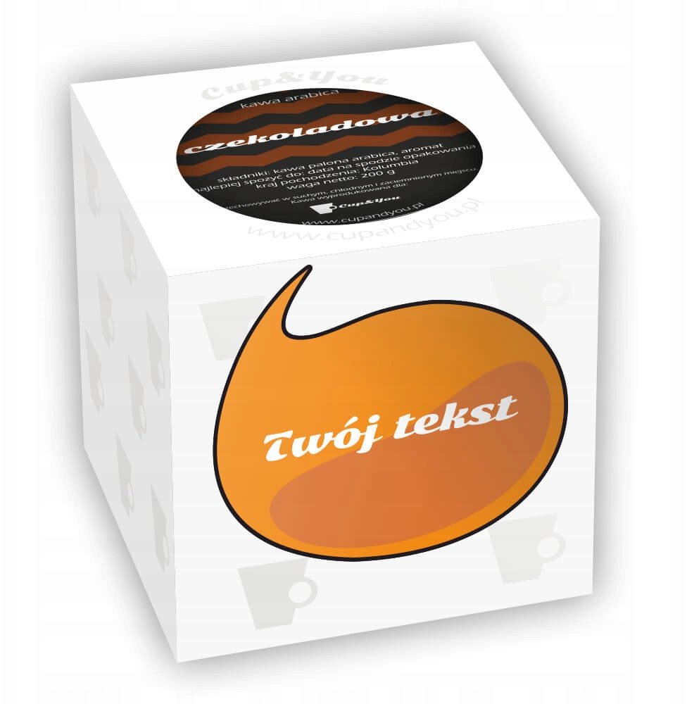 Gotowy zestaw prezentowy personalizowana Kawa PREMIUM białe opakowanie 200g uniwersalny prezent upominek dla chłopaka dziewczyny ukochanej żony dziadka na urodziny imieniny imprezę