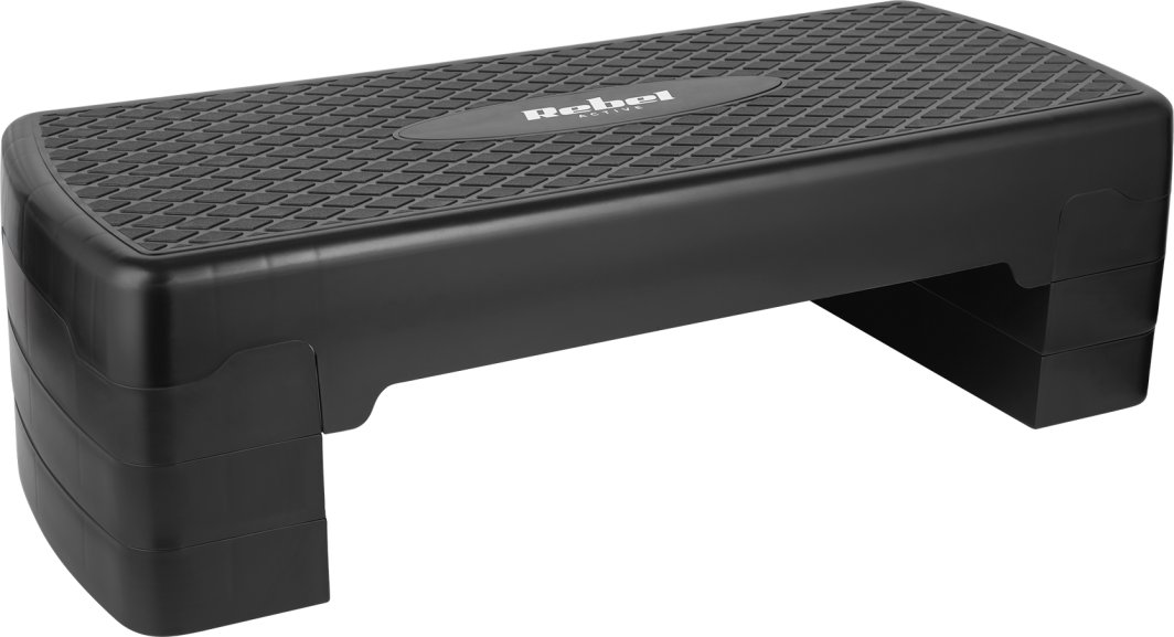 Step do aerobiku i ćwiczeń fitness, 3 stopnie, 68cm, czarny, REBEL ACTIVE 1