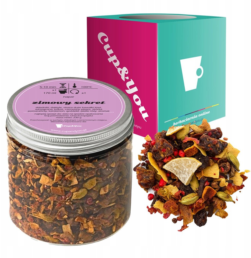 Herbata owocowa ZIMOWY SEKRET - rozgrzewająca mieszanka przypraw i owoców