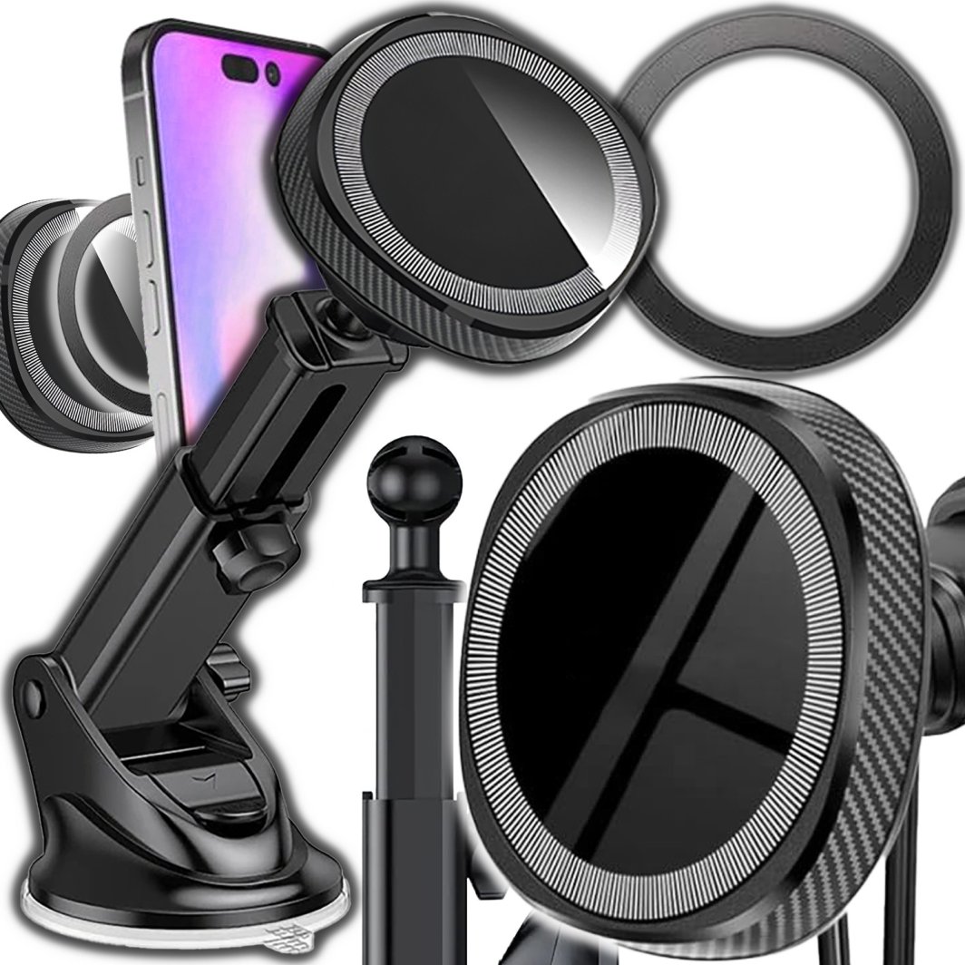 Uchwyt samochodowy MAGNETYCZNY na telefon SZYBĘ kokpit do telefonu MAGSAFE MAG-HO2 1