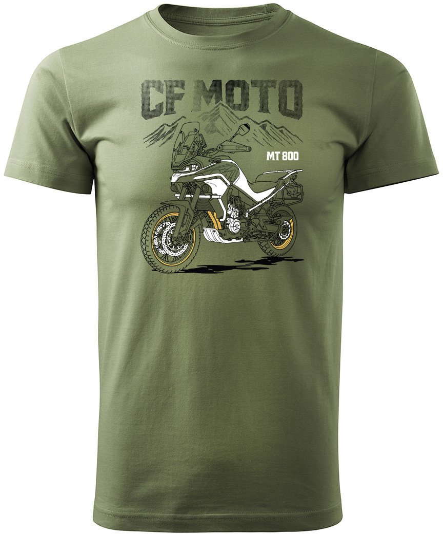 Koszulka motocyklowa z motocyklem turystycznym CF MOTO MT 800 męska khaki XXL 1