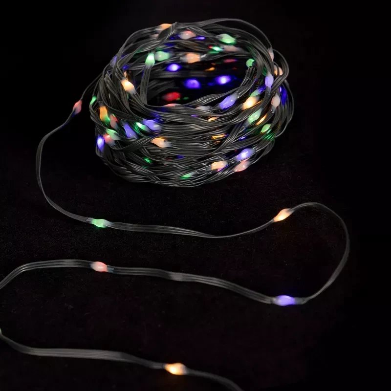 Zewnętrzne lampki choinkowe płaski Sznur 50mb 500led RGBY 1