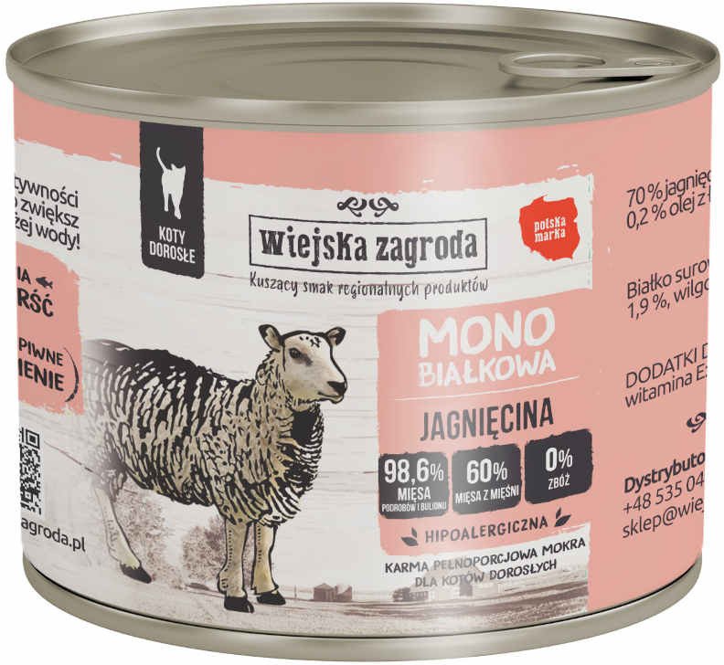 Wiejska Zagroda Monobiałkowa z jagnięciną 200g 1