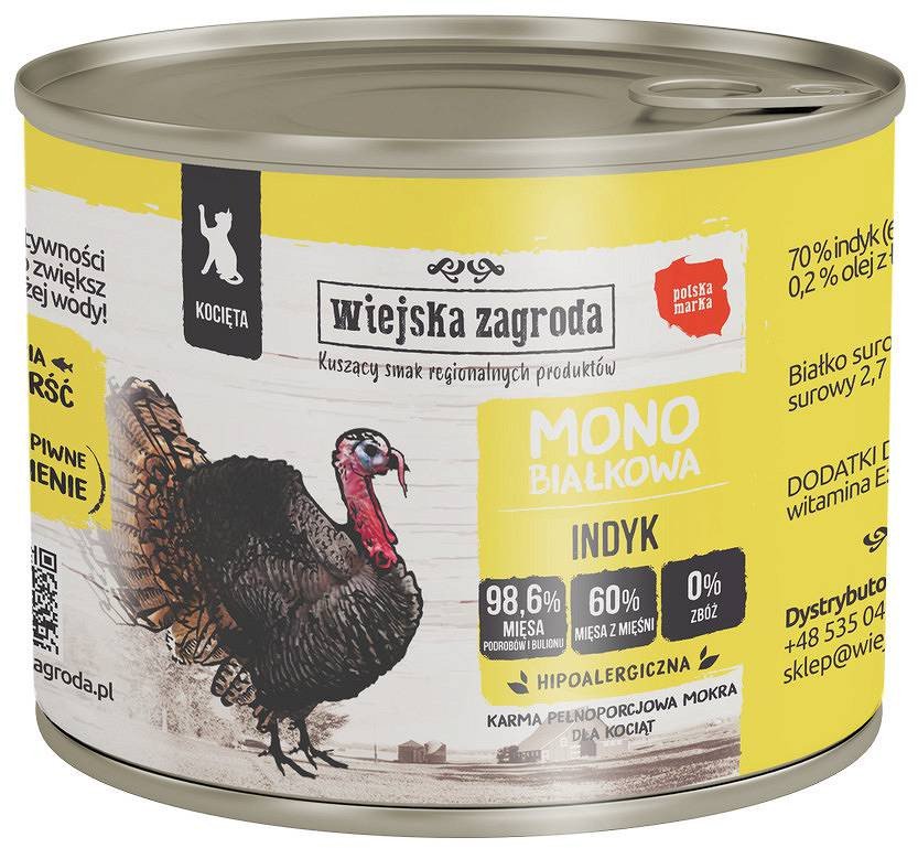 Wiejska Zagroda Monobiałkowa z indykiem 200g 1