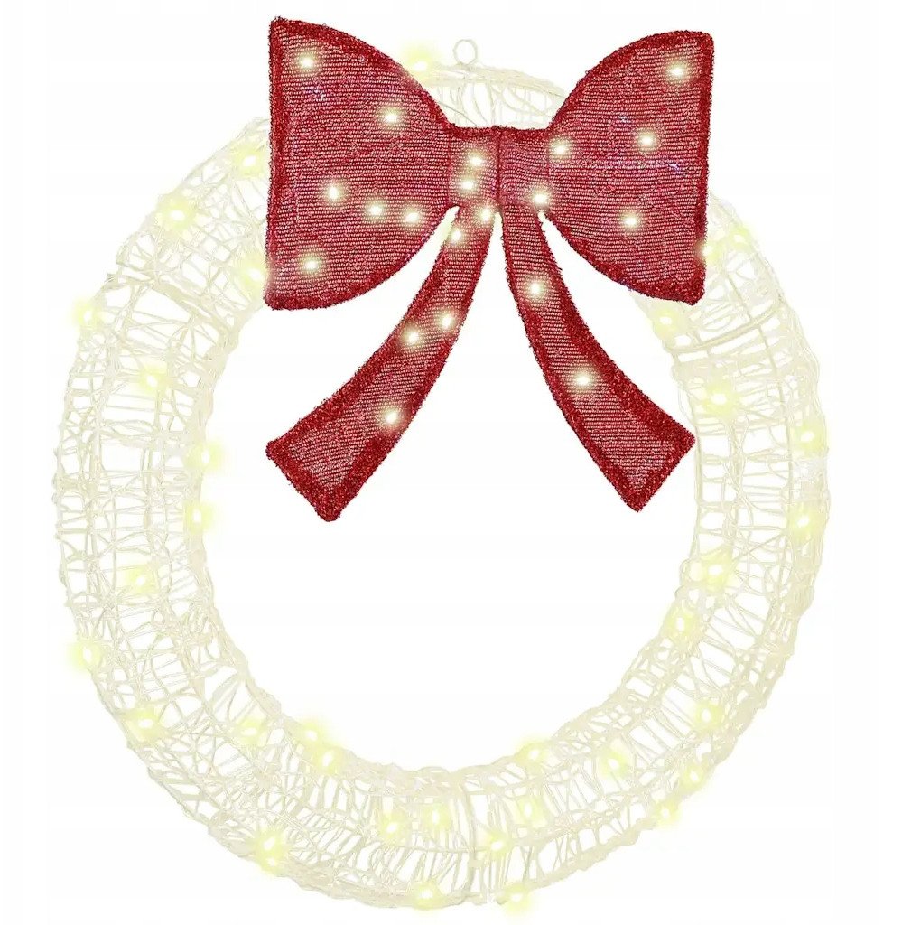 vidaXL Wianek Ze LED Lights Ciepła biel 75 cm Akryl