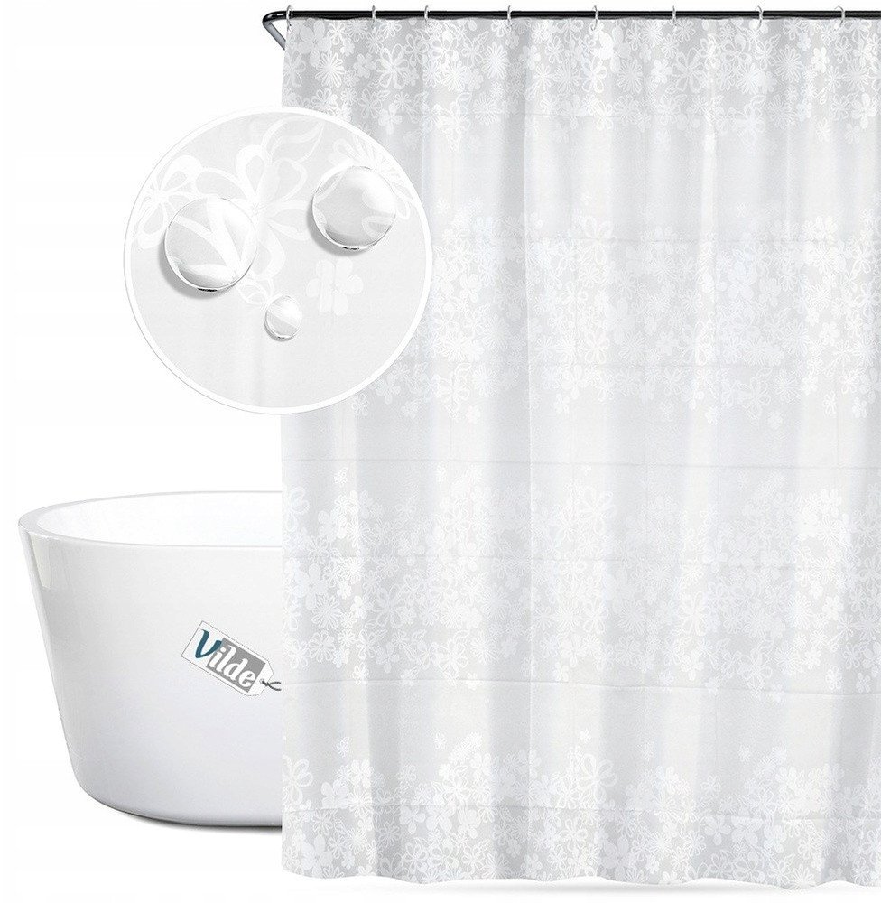 Vilde Zasłona prysznicowa haczyki 180x180 cm