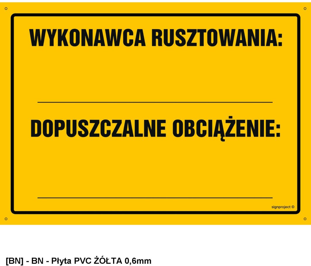 OA129 -  Wykonawca rusztowania: ... Dopuszczalne obciążenie: 350x250 1
