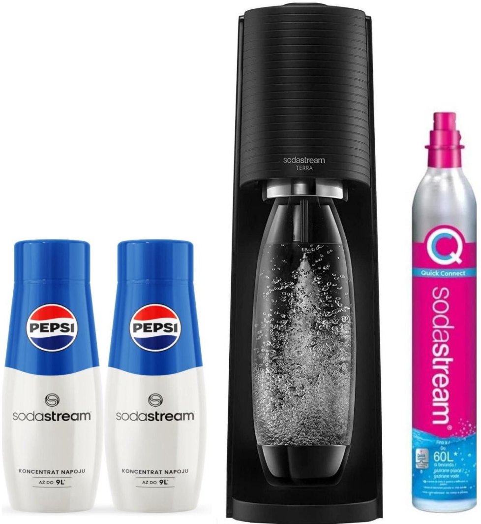 Saturator Sodastream Terra + 1 butelka + gaz Czarny + 2x syrop Pepsi 1
