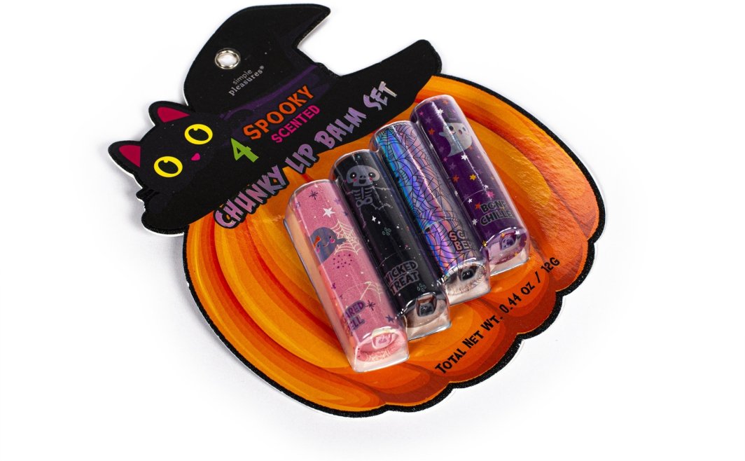 SIMPLE PLEASURES chunky lip balms set Pumpkin with witch's hat, 4 pcs., Y81198-32151 1