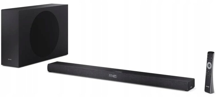 Sharp 2.1ch Ultra-slim Dolby Atmos/DTS Virtual: X Soundbar with Wireless Subwoofer | HT-SBW320 | 360 W | Bluetooth | Black | Wireless connection 1
