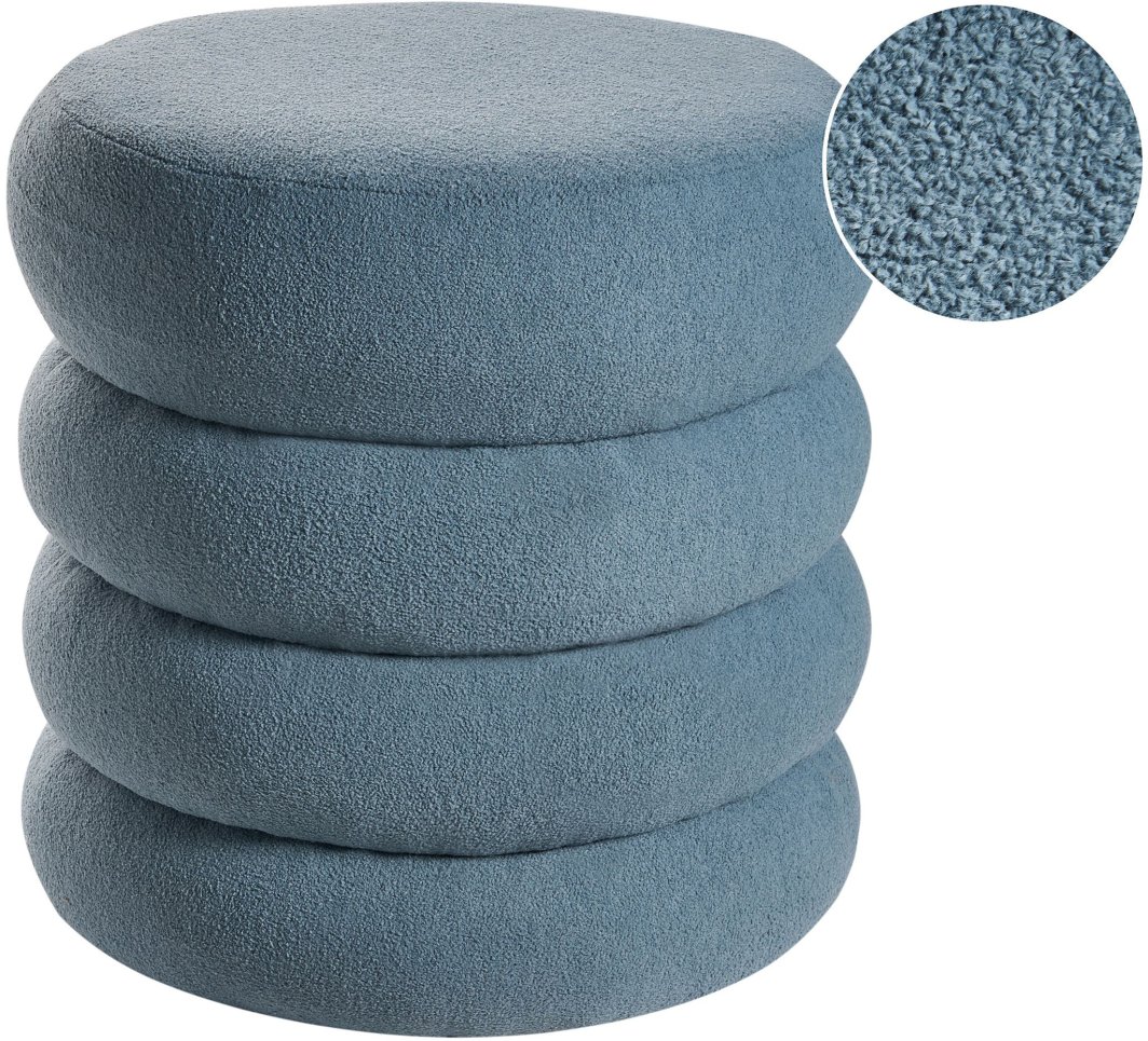 Puf SUMPTER Boucle Niebieski 1
