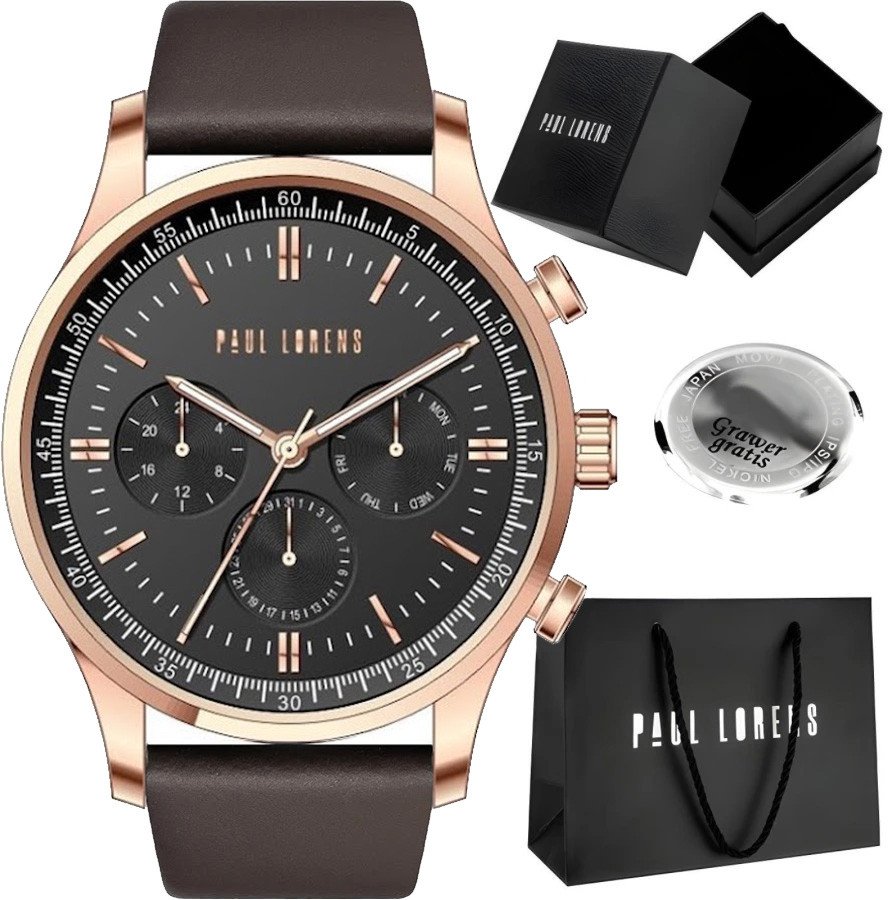 Zegarek męski Paul Lorens - FABER-1B1 z grawerem