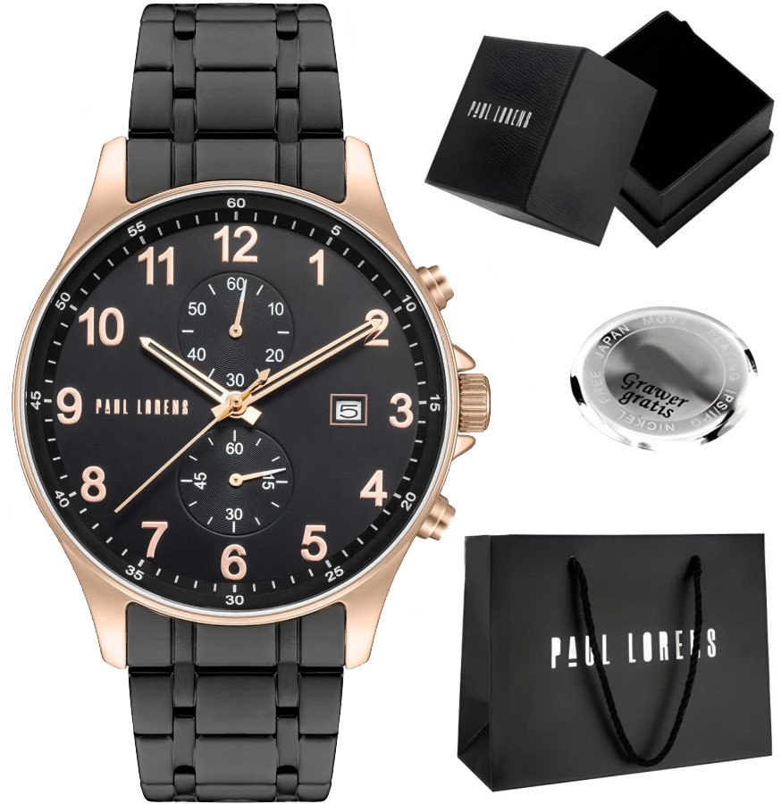 Zegarek męski Paul Lorens GHOST-1A4 Z GRAWEREM
