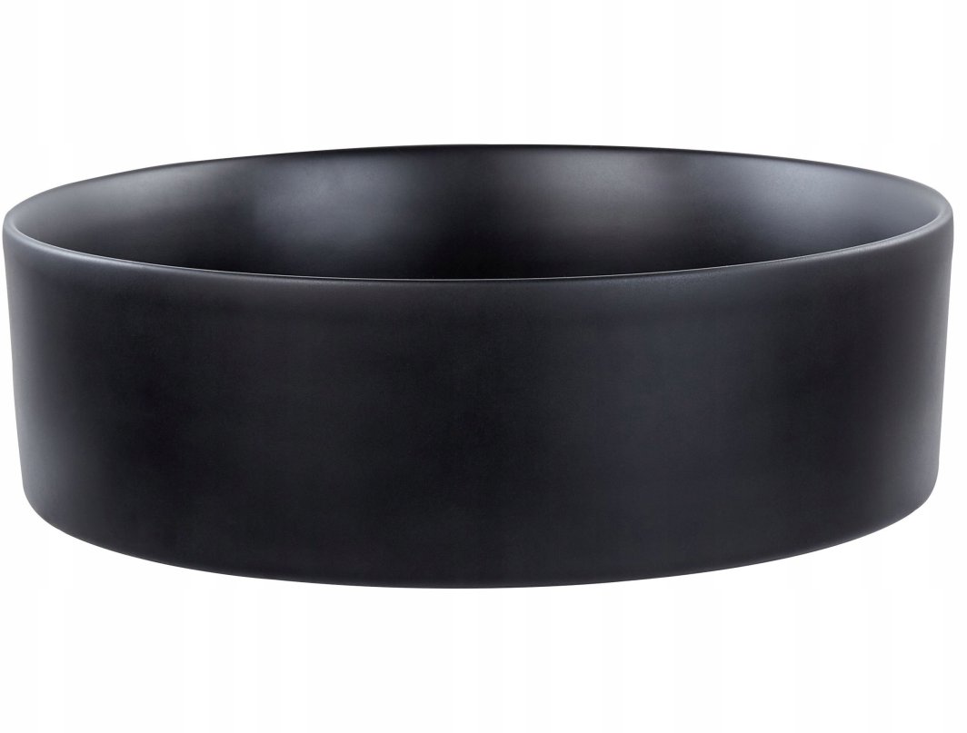 Umywalka nablatowa ceramiczna 40 cm czarna TEBAR 1