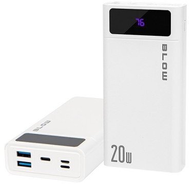 BLOW POWER BANK 20000MAH QC+PD 20W + LIGHTNING BIAŁY PB20E 1