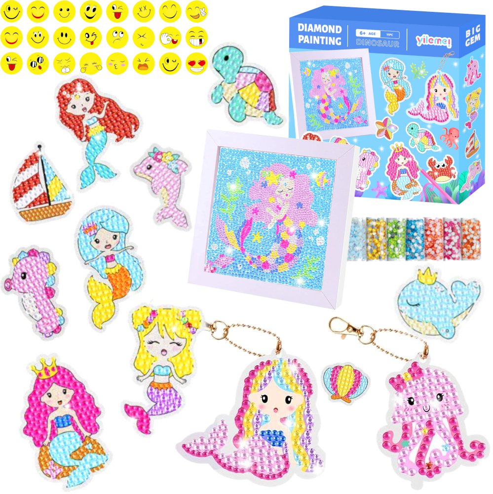 HAFT DIAMENTOWY DIAMOND PAINTING MOZAIKA DIAMENTOWA DLA DZIECI + NAKLEJKI 1