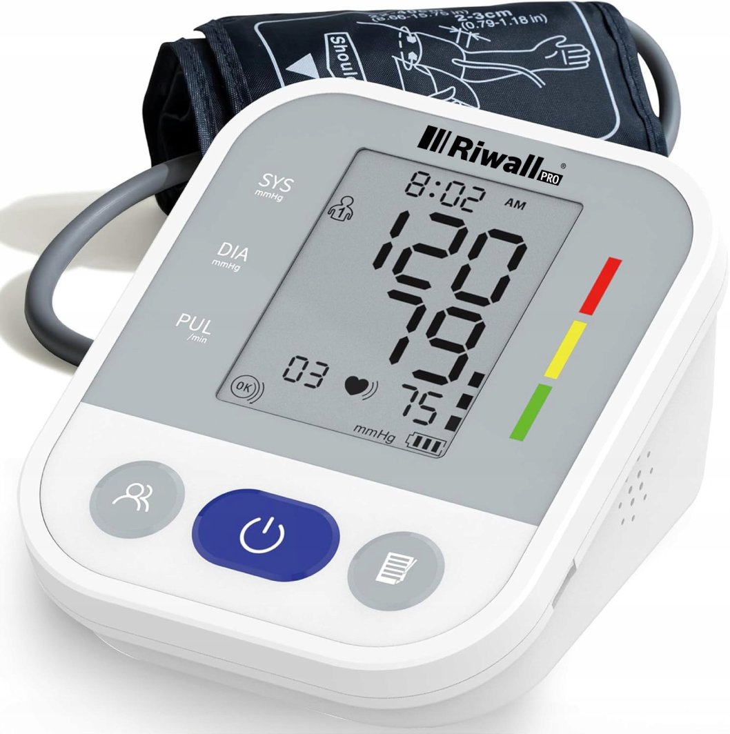 CIŚNIENIOMIERZ MEDYCZNY NARAMIENNY ELEKTRO ARYTMIA BATERIE RIWALL RBP-01 1