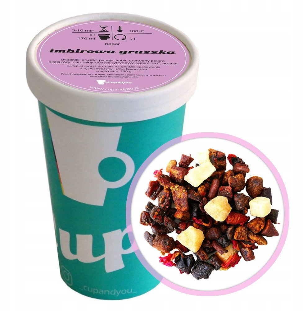 Sypana herbata owocowa IMBIROWA GRUSZKA papaja napar 250g mieszanka premium - herbata liściasta sypana mieszanka napar susz 1