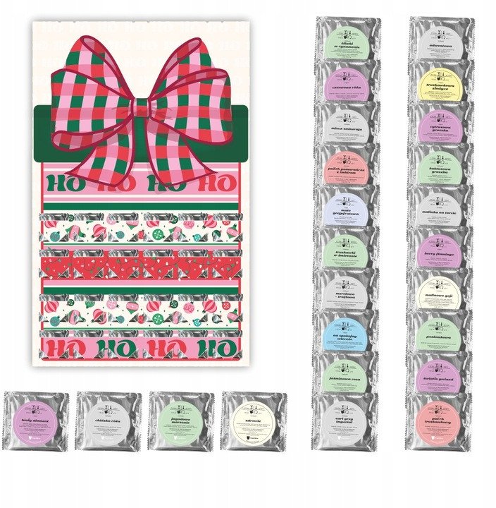 MAXI Kalendarz Adwentowy z herbatą Christmas Countdown - 24 różne saszetki z herbacianym suszem, prezent, upominek, podarunek na Mikołaja Mikołajki Święta 1