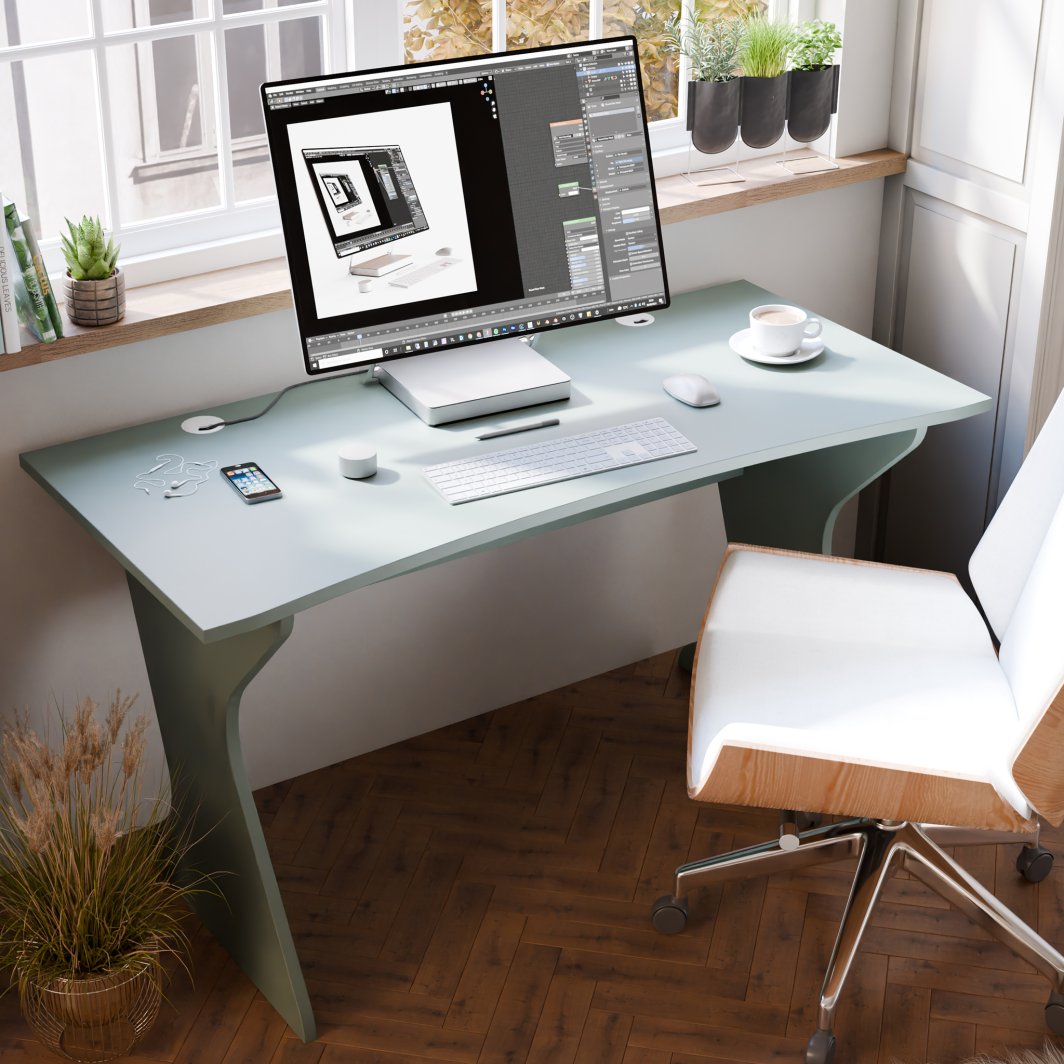 Biurko Gamingowe Basestar202 - Szałwia 1