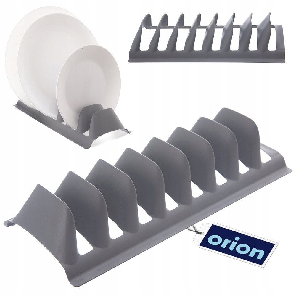 Stojak na pokrywki i talerze szary z tworzywa 29.5x13.5x6cm ORION 155214 1