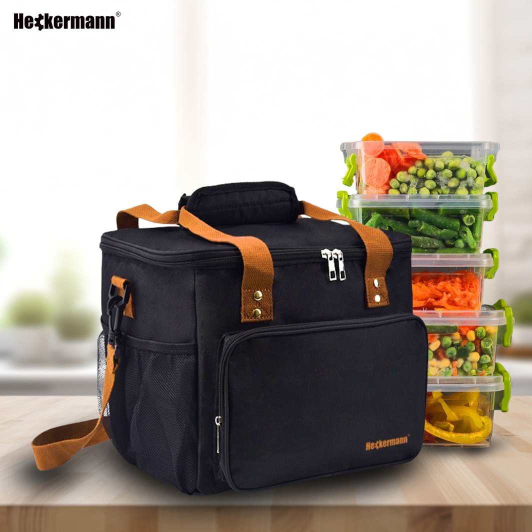 Torba termiczna Heckermann 20L Czarna na plażę turystyczna biwakowa 1