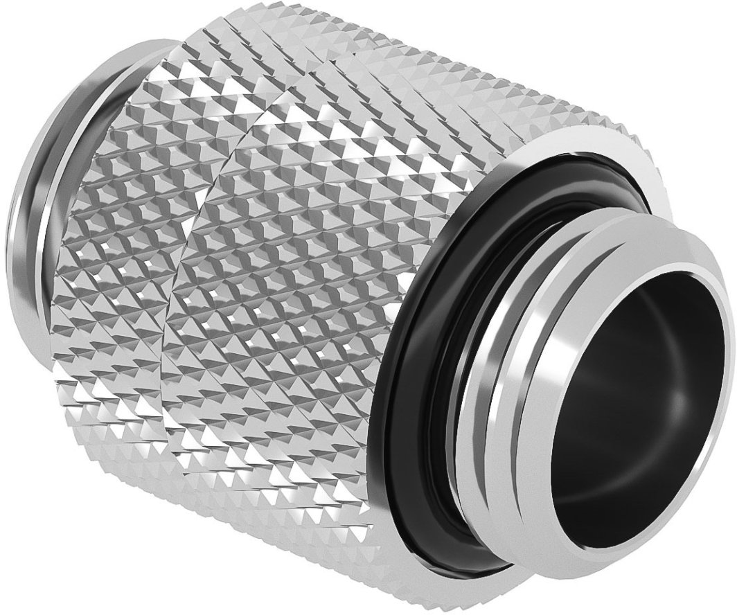 Barrow Adapter, gerade G1/4 Zoll AG auf G1/4 Zoll AG, drehbar - 14mm, weiß-silber 1